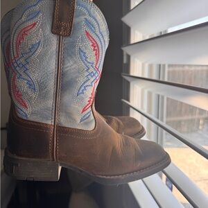 Ariat Kids Western Boots - Brown and Light Blue